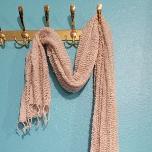 Cream mesh gauzey cotton scarf